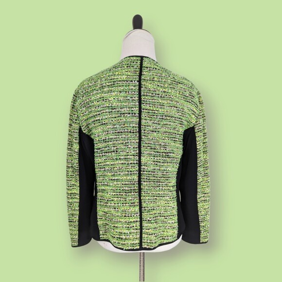 Carlisle Blazer Jacket 10 Boucle Tweed Green Black‎ Trim - Picture 2 of 5